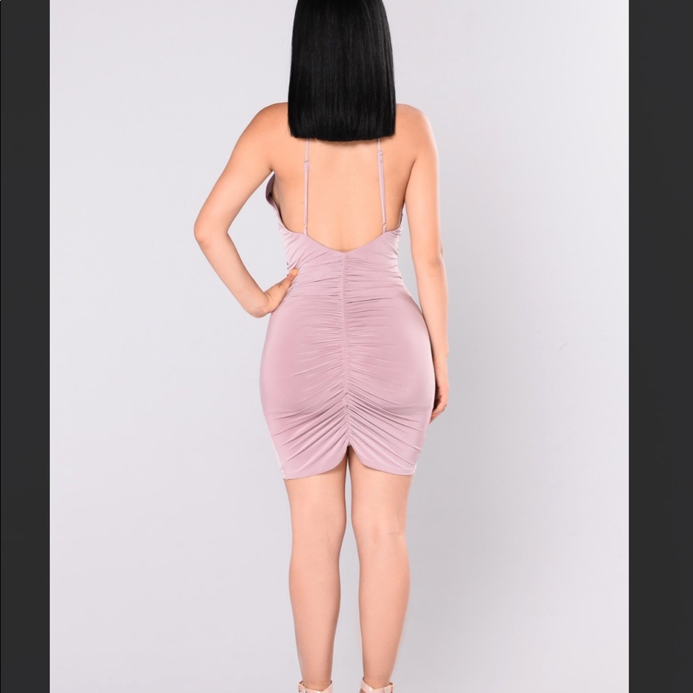 Fashion Nova Nora Ruched Dress - Mauve MD5477 - Picture 4 of 7
